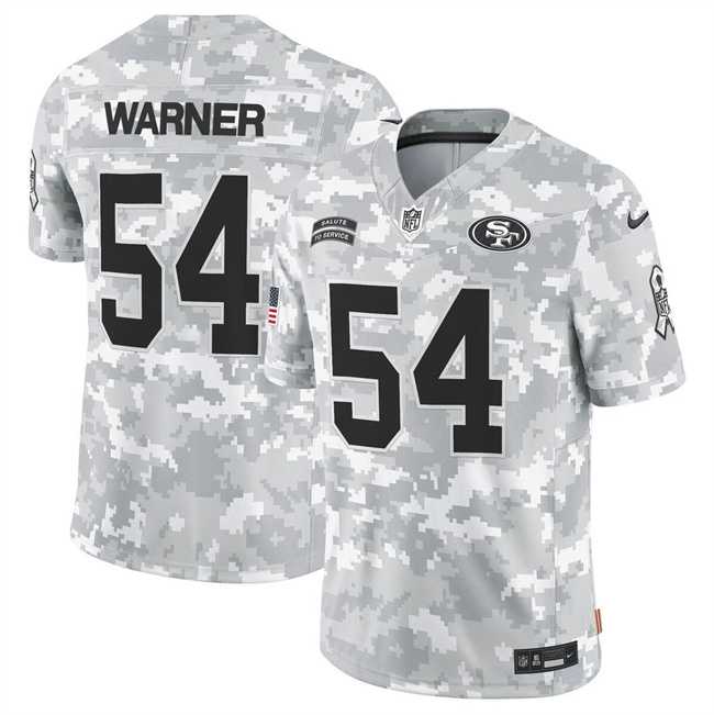 Men%27s San Francisco 49ers #54 Fred Warner 2024 F.U.S.E Arctic Camo Salute To Service Limited Stitched Jersey Dyin
